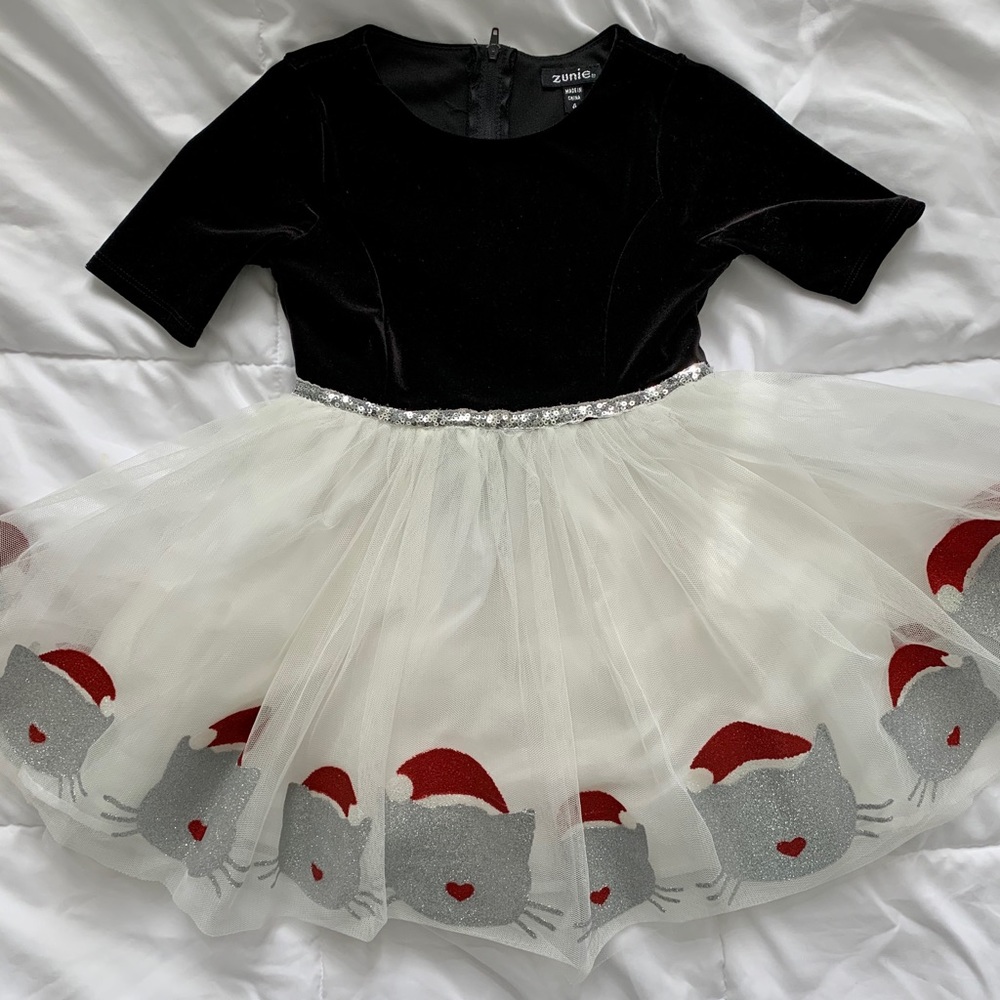 EUC Santa Cats Christmas Dress